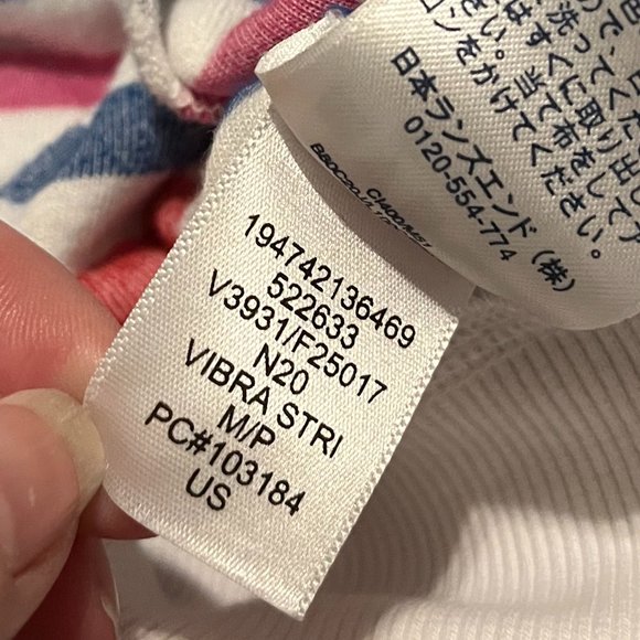 Lands' End Terry Red White Blue Hoodie Size Medium Petite - Picture 7 of 8